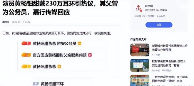 下场黄杨钿甜父亲被正式立案调查冰球突破天价耳环风波不断亲自(图5)
